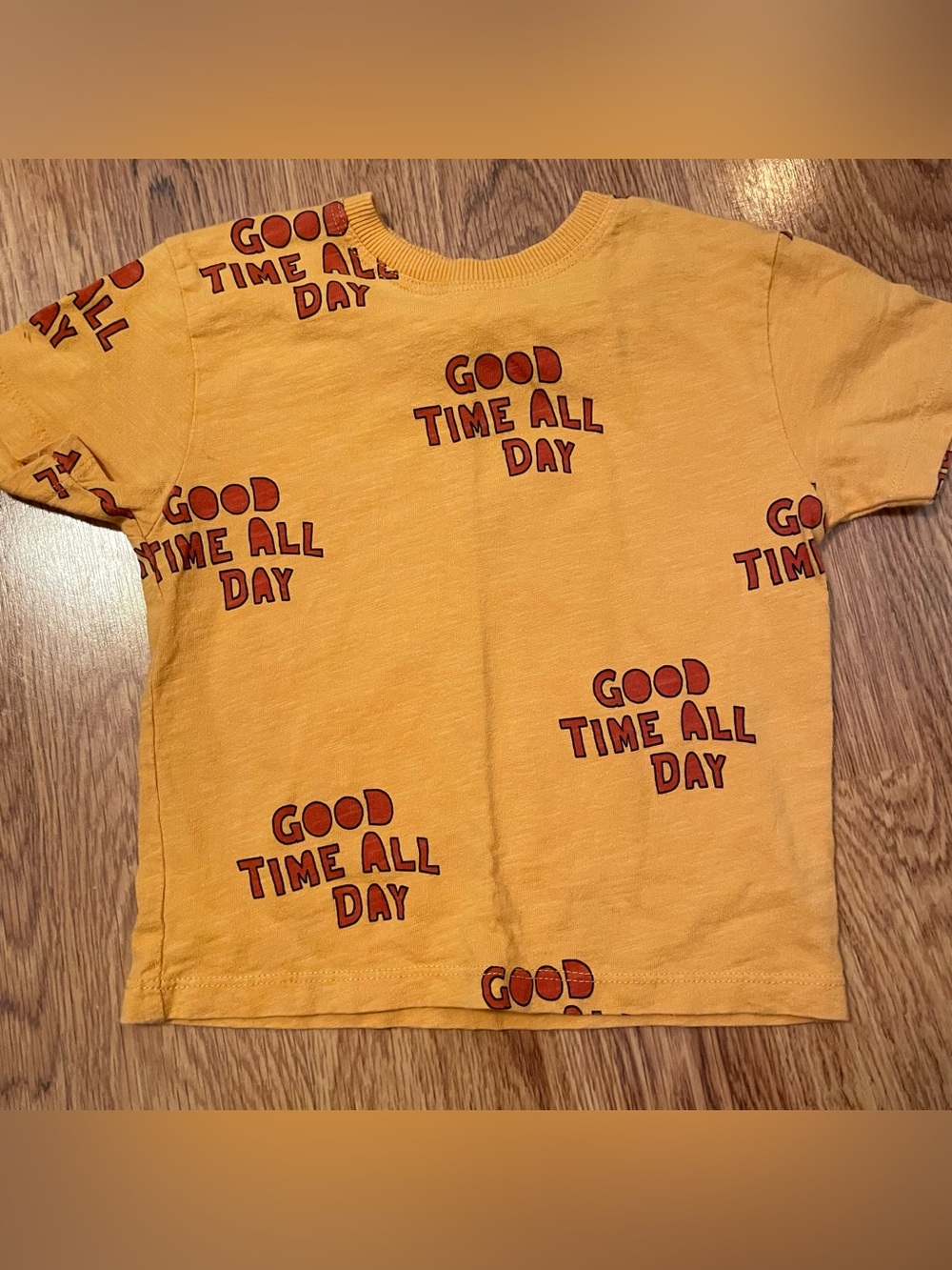 Zara Yellow "Good Time All Day" Graphic Tee